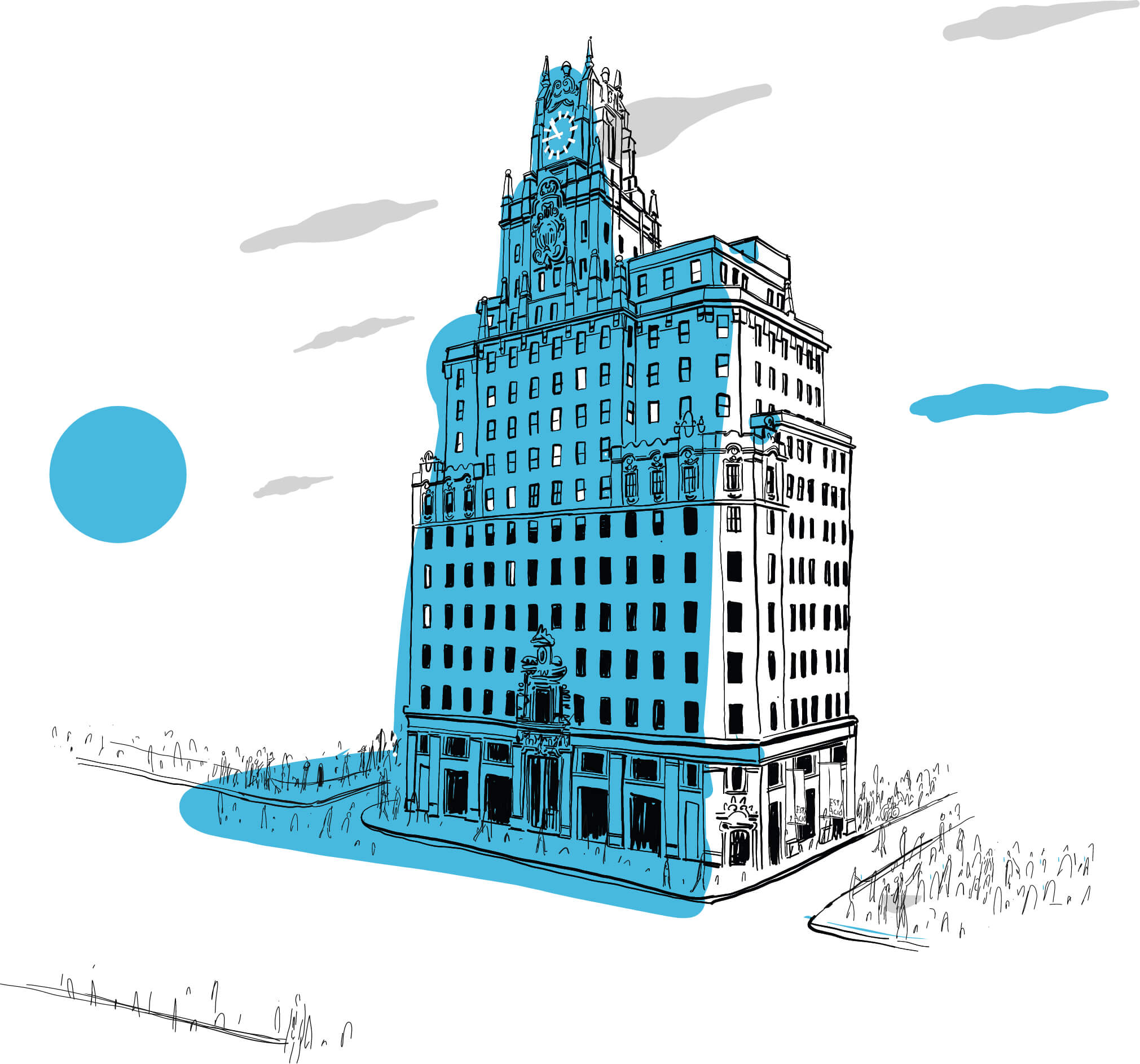 Illustración del edificio Telefónica