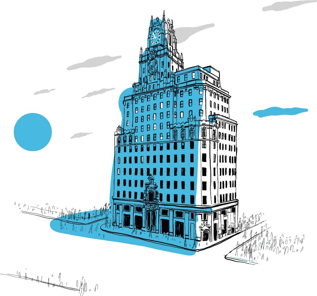 Illustración del edificio Telefónica