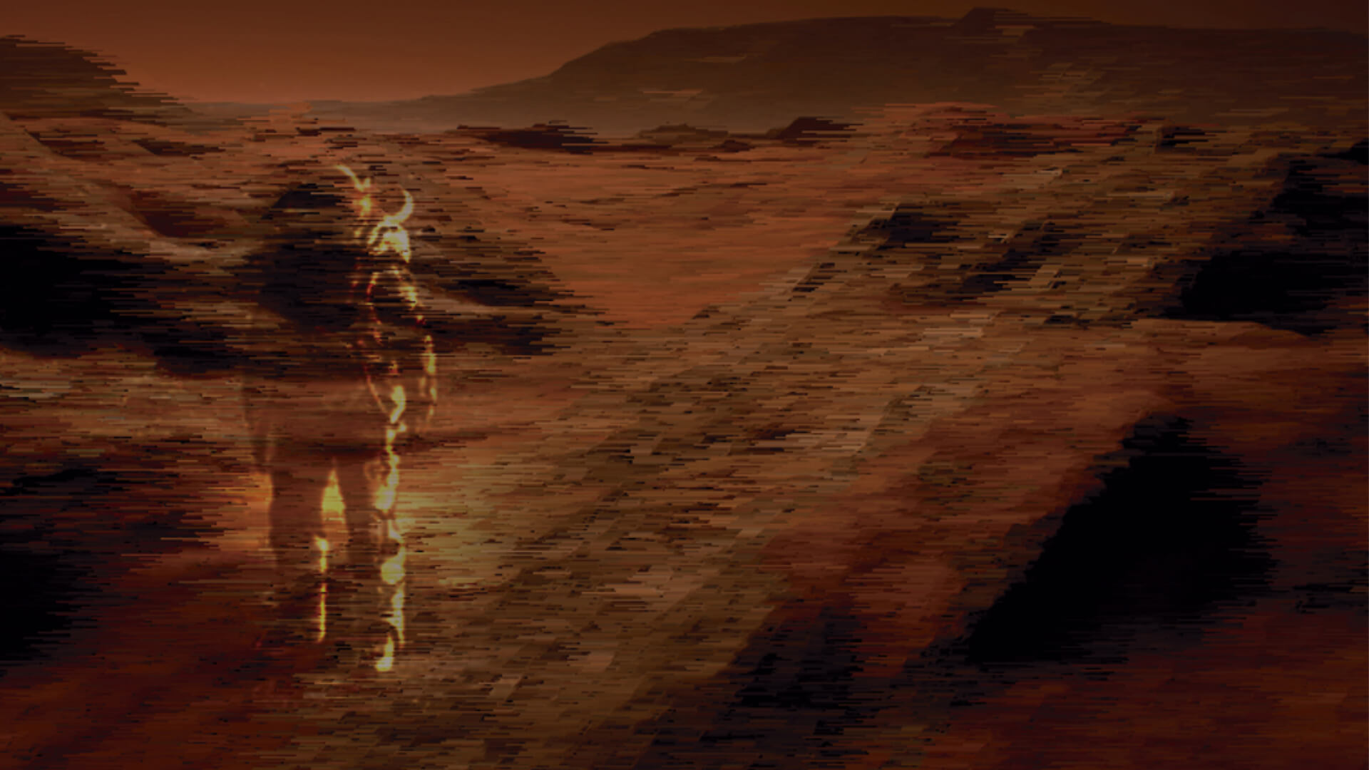 Composición gráfica de un astronauta en Marte