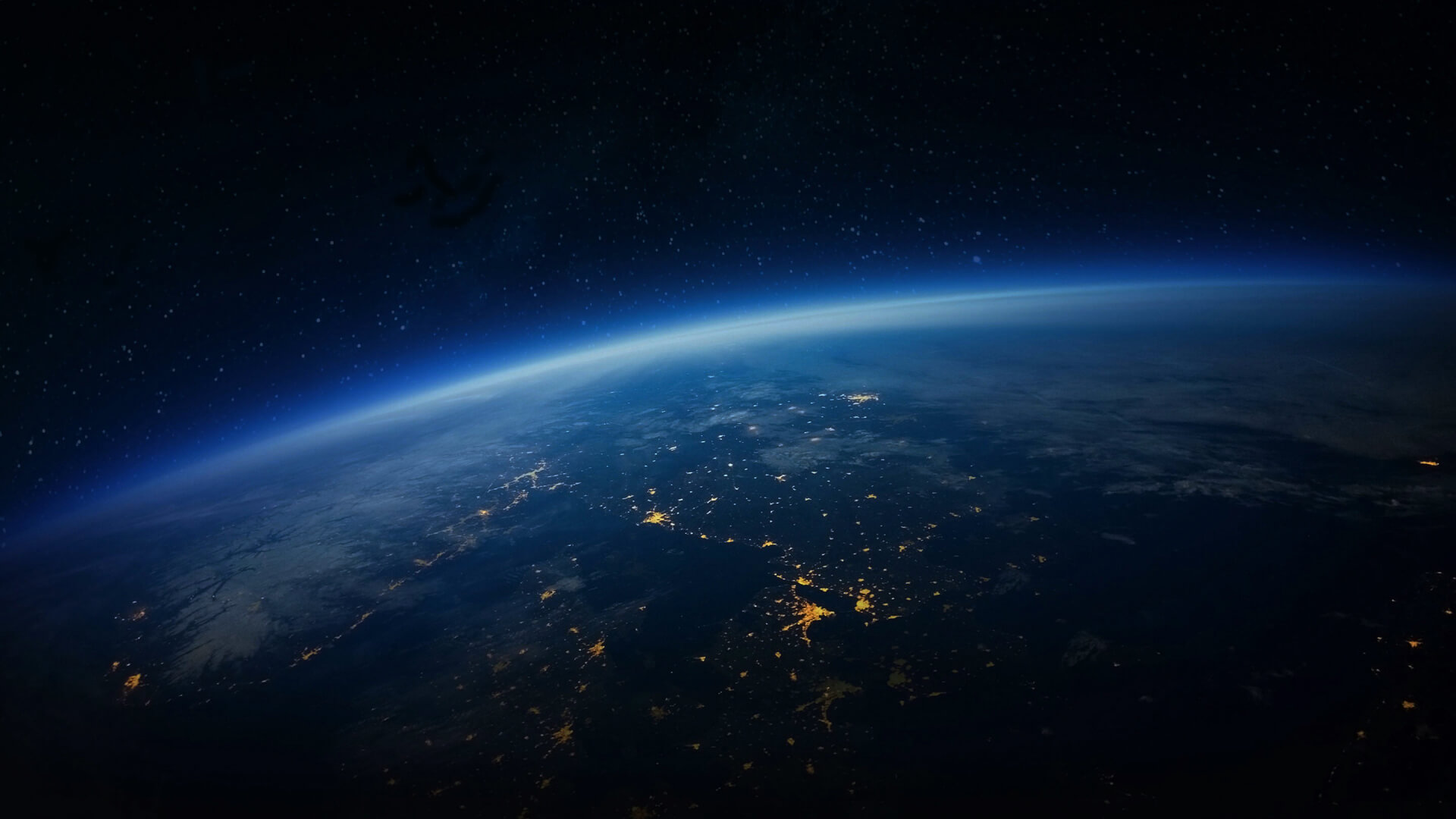 La Tierra de noche vista desde el espacio