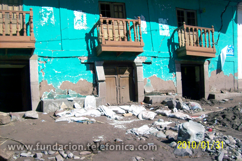 Casas destruidas por las fuertes lluvias.