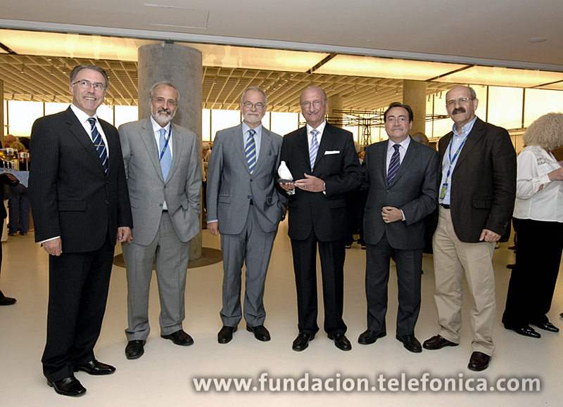 De izda. A dcha.: Santiago González, Óscar Maraver, Javier Nadal, Luis Álvarez,José Félix Dones y Javier Clemente.