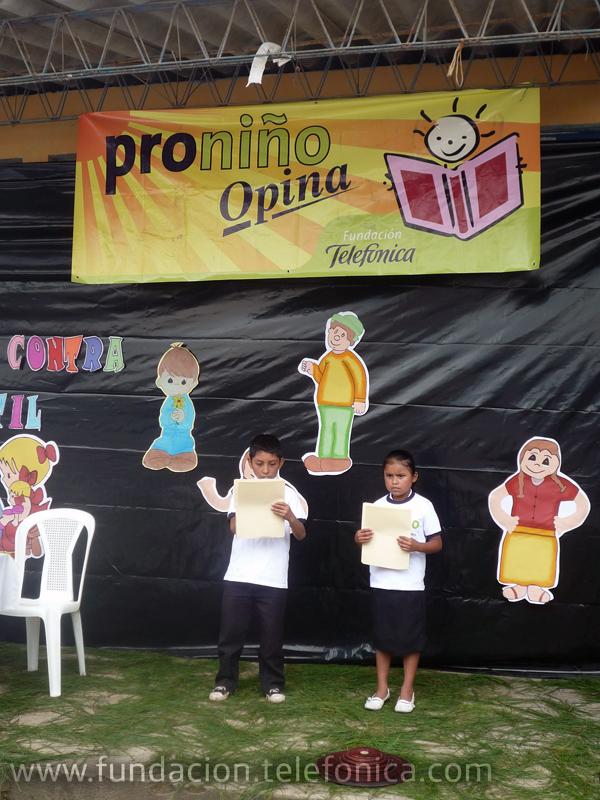 Fundación Telefónica, a través de su programa Proniño, un año más, confirma su compromiso de contribuir con la erradicación del trabajo infantil, escolarizando a más de 23,000 niños de 11 departamentos del país y brindando una atención directa a 197 escuelas públicas de educación primaria y 89 institutos de educación secundaria.