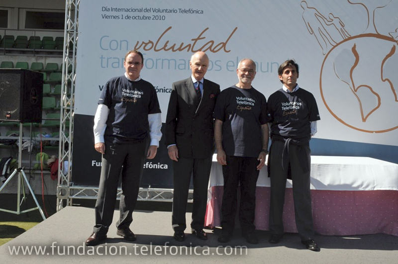 De izda a dcha, Guillermo Ansaldo, Presidente de Telefónica España; Gaizka Ortúzar, Presidente de Special Olympics; Javier Nadal, Vicepresidente Ejecutivo de Fundación Telefónica y José MªÁlvarez-Pallete, Presidente de Telefónica Latinoamérica.