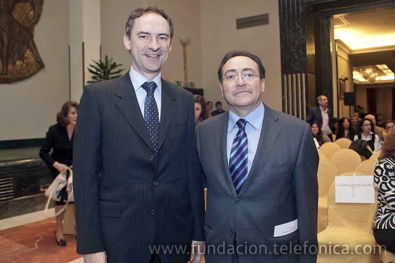 Alejandro Diaz Garreta Director del Área de Voluntariado y Juventud de Fundación Telefónica, junto a José Félix Dones, responsable de Voluntarios Telefónica España.