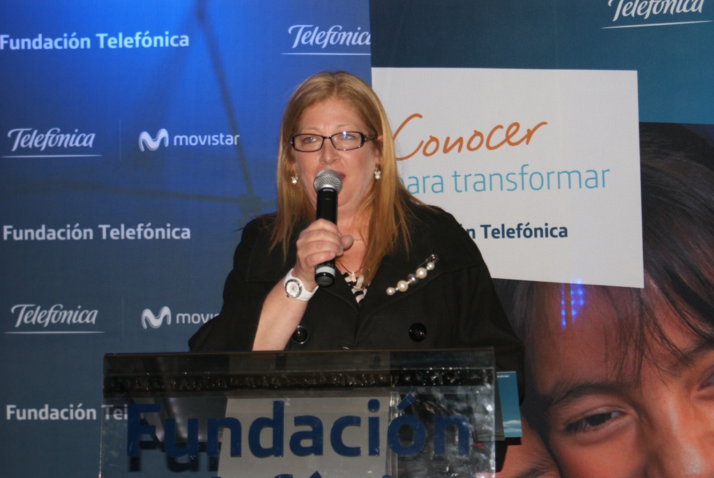Giovanna Bruni, directora de Fundación Telefónica, durante la presentación de la exposición dedicada a 