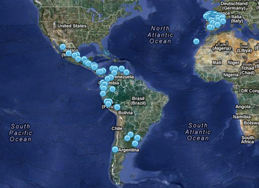 Escuelas Amigas está presente en trece países, que aparecen reflejadas en este mapa. 