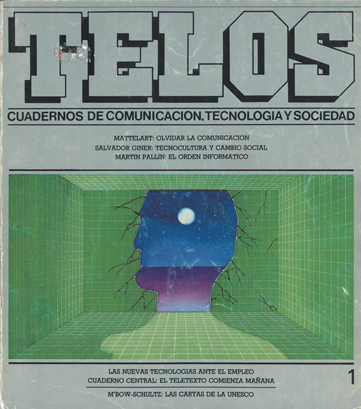 El primer número de Telos dedicó su dosier central al teletexto, una tecnología que entonces, el año 1985, era la más innovadora. Sus páginas también prestaron atención a las nuevas tecnologías y el empleo, una relación que ya entonces se preveía provechosa, pues las tecnologías de la información estaban creando, como ocurre todavía hoy, nuevos puestos de trabajo.