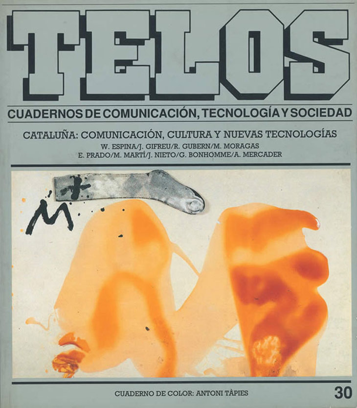 Siete obras inéditas de Antoni Tápies ilustraron este número de Telos, para el que también creó especialmente la obra Signes, que pasó a su vez a formar parte de la colección de arte Fundesco (germen de Fundación Telefónica). Las Olimpiadas de Barcelona se celebraron el mismo trimestre de publicación de este número (junio-agosto de 1992), por lo que hicimos coincidir este acontecimiento con el tema del Cuaderno Central, que analizara los avances de las telecomunicaciones en Cataluña en aquel momento.