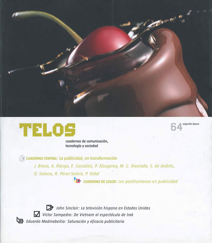 Como disciplina de la Comunicación que es, la publicidad ha sido protagonista del Cuaderno Central de Telos en varios cuadernos centrales. En 2005, la revista ya abordó los cambios que se estaban produciendo en este sector y vaticinó los que se avecinaban: mayor peso de Internet y los medios digitales en el mix de comunicación de las empresas.