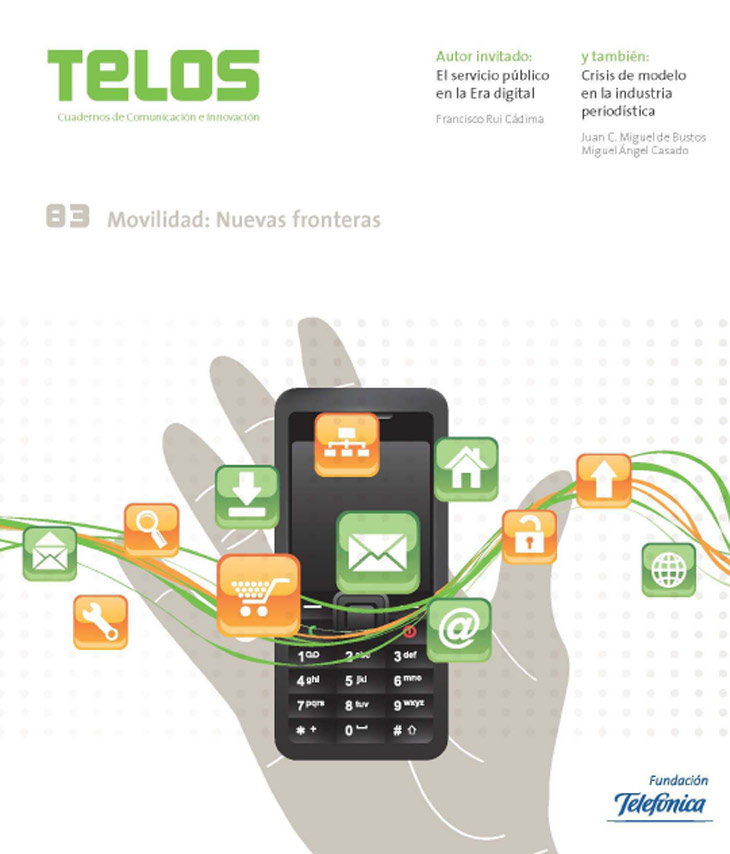 En 2010, tres años después del lanzamiento del primer iPhone, Telos trataba como tema central los cambios que se estaban produciendo en la sociedad a raíz de la introducción de los smartphones y la conexión permanente a Internet. Se hablaba en sus páginas de la cuarta pantalla, del MoJo (Mobile Journalism), de las aplicaciones móviles como tendencia de futuro (confirmada por el tiempo) o del mobile learning, entre otros temas.