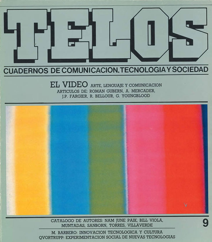 Los años 80 fueron tiempos de experimentación artística en España, durante los cuales surgieron nuevas formas de expresión audiovisual, como los vídeos caseros y el videoarte. Ello fue posible gracias a que los vídeos comenzaron a ocupar su lugar en los salones de la clase media, lo que supuso un cambio en la forma de consumir contenidos audiovisuales. El número 9 de Telos (marzo-mayo de 1987) supo captar esta nueva tendencia a través de los artículos seleccionados.