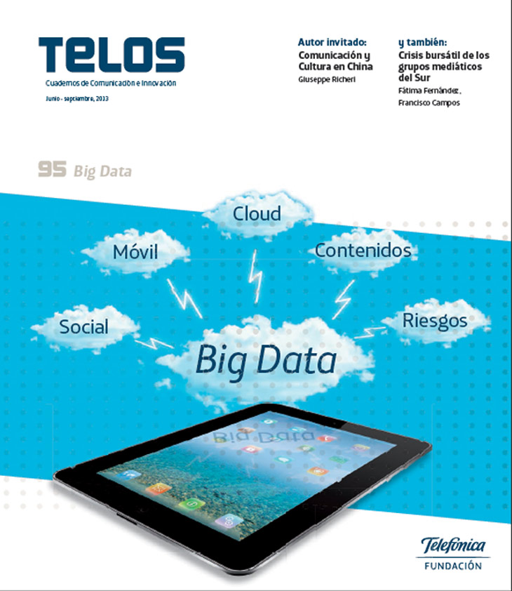 El dossier central de este número de Telos está dedicado al que se está empezando considerado “el petróleo del siglo XXI”: el Big Data, que se refiere a la recopilación y procesamiento de la gran cantidad de datos generados en la sociedad. Esta enorme cantidad de información, entre otros aspectos, supondrá la creación de nuevos perfiles profesionales de expertos en minería de datos, que sean capaces de transformar los datos en información útil.