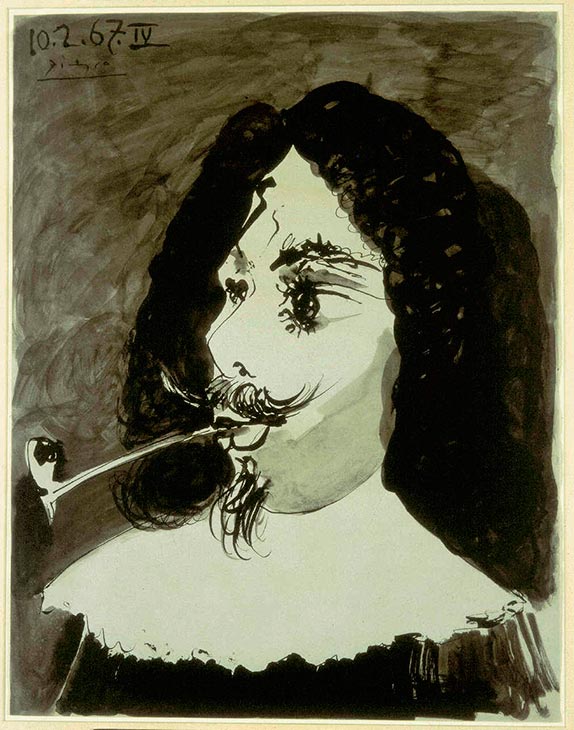 Tête de mousquetaire a la pipe, Picasso