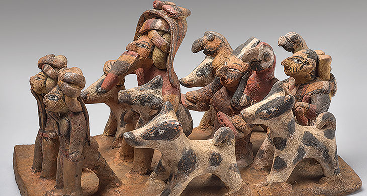 Nasca (200 a.C.-650 d.C.) Representación escultórica de escena de peregrinaje Museo Nacional de Arqueología, Antropología e Historia del Perú. Ministerio de Cultura del Perú