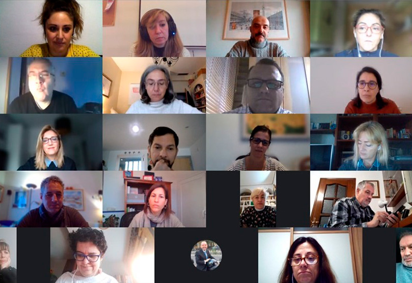 Imágenes del encuentro virtual de la Lanzadera Conecta Empleo en Móstoles.