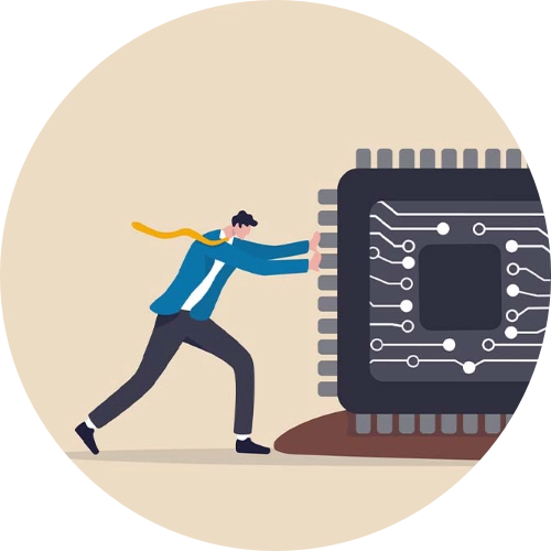 Ilustración para el artículo "Del silicio a la supremacía tecnológica: cómo los chips están redefiniendo el poder global"