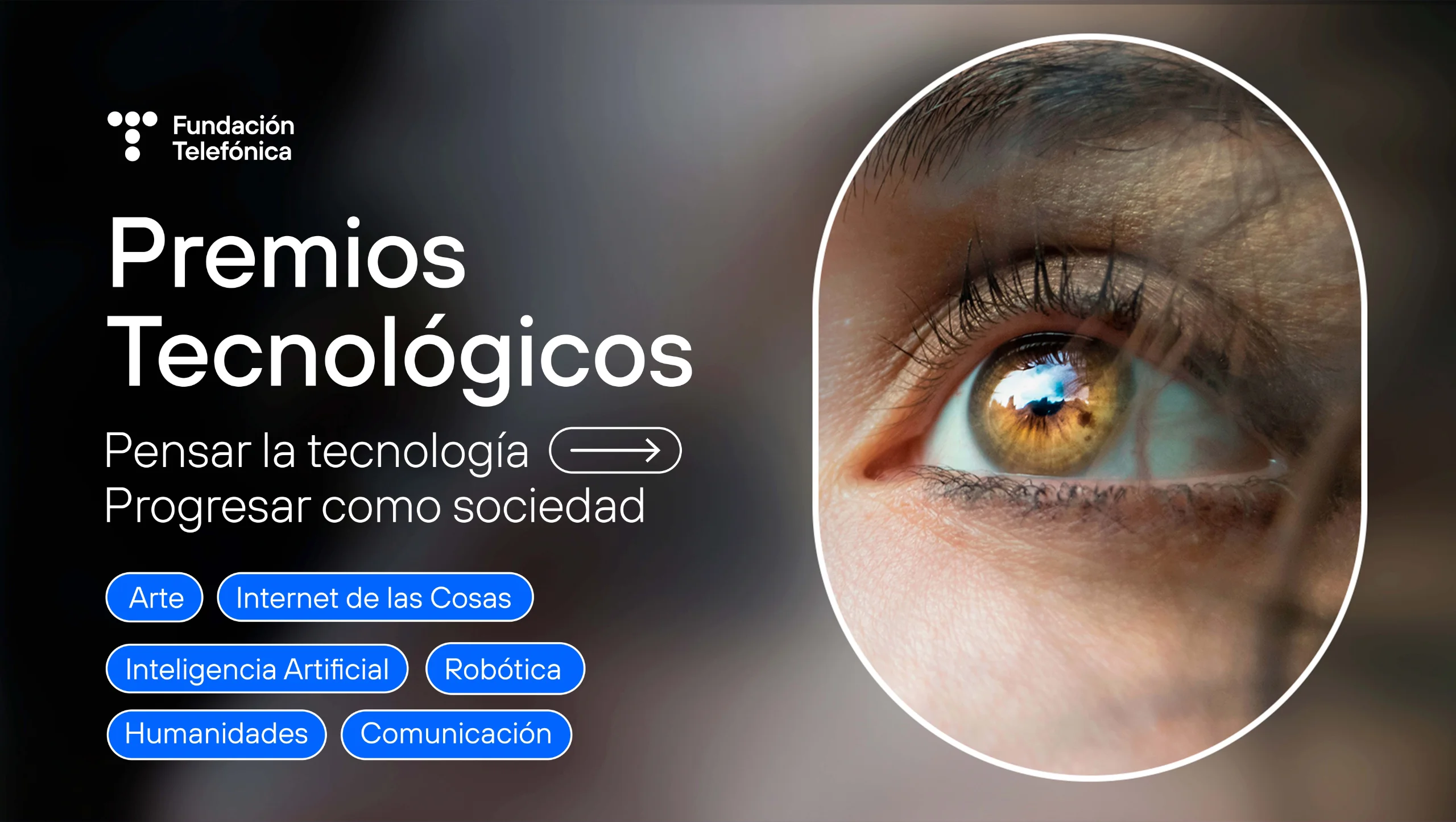 Imagen de los Premios Tecnológicos de Fundación Telefónica, un ojo se asoma por un orificio