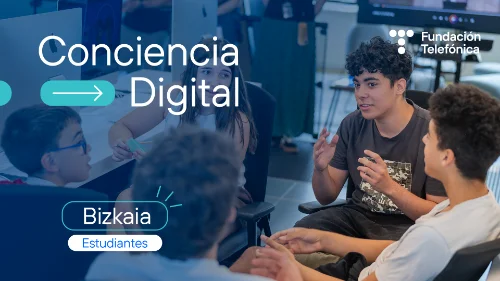 Imagen de portada del vídeo de estudiantes de Bizkaia del proyecto Conciencia Digital Imagen de portada del vídeo de estudiantes de Bizkaia del proyecto Conciencia Digital