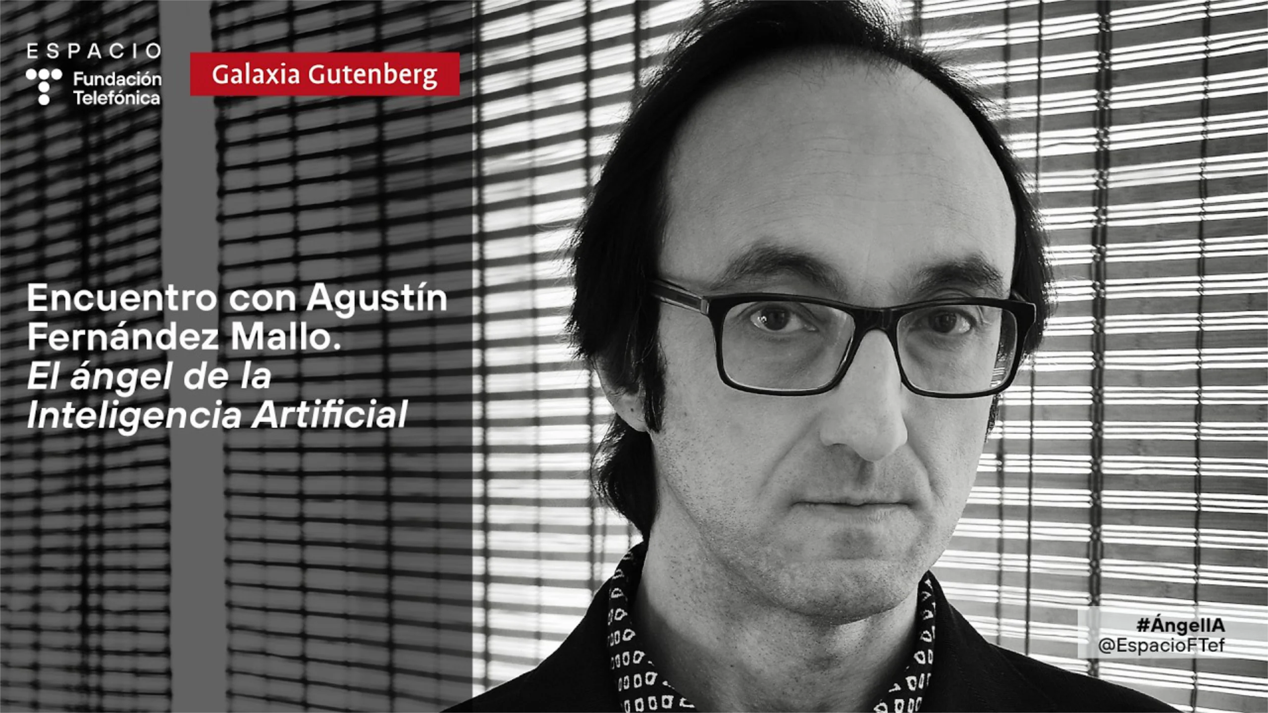 Portada del evento en streaming de Agustín Fernández Mallo, que muestra un retrato del protagonista Portada del evento en streaming de Agustín Fernández Mallo, que muestra un retrato del protagonista